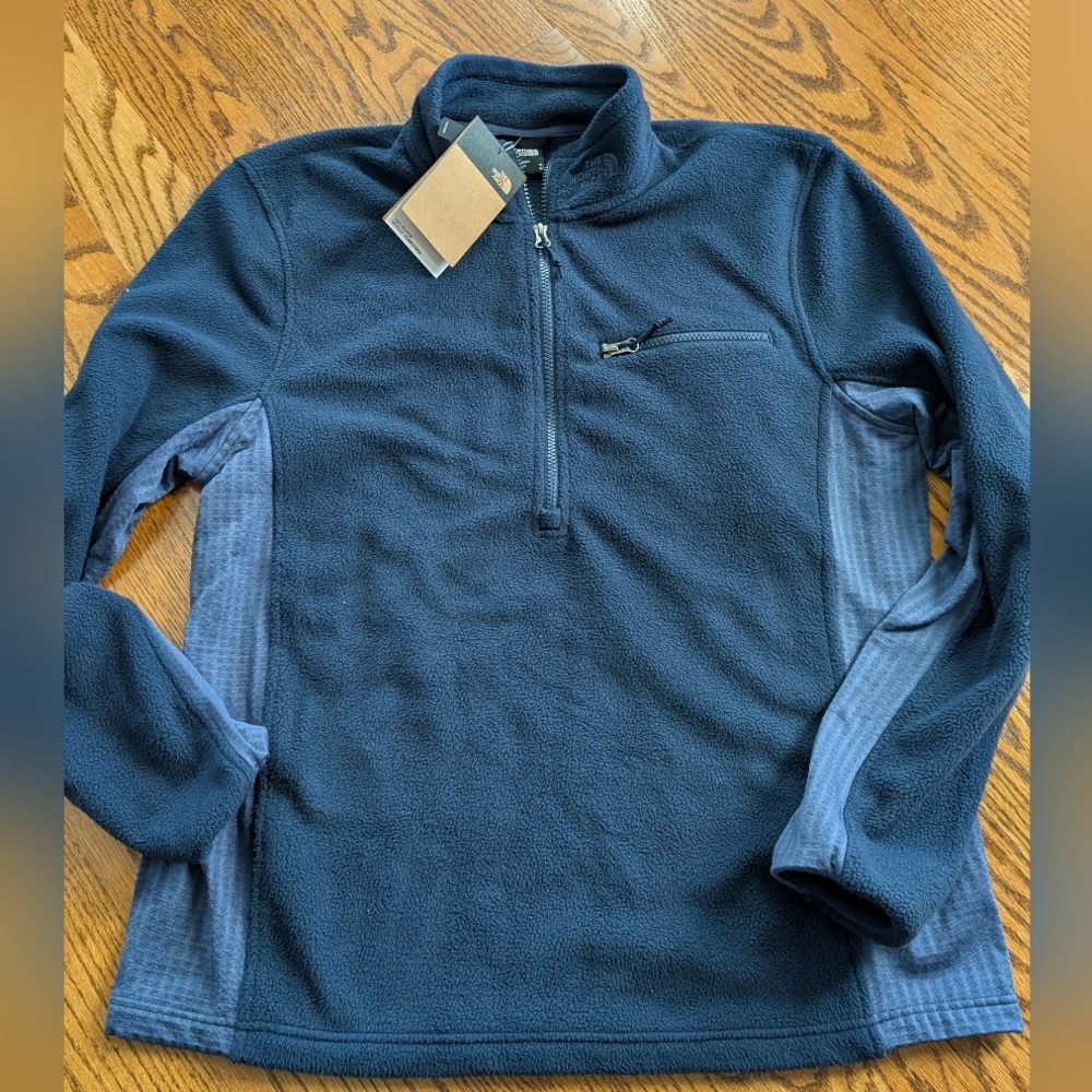 NEW! Men's The North Face Summit Navy Blue Zip-Up Fleece Pullover Size Medium